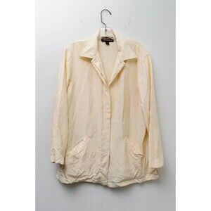 Finity Naturals Silk button up jacket blazer White Ivory 10